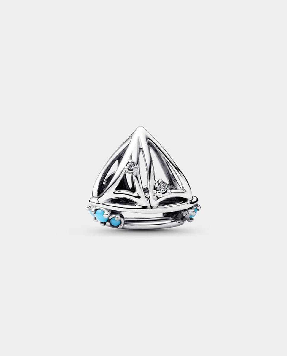 Charm en plata de ley velero - PANDORA - Azul Azul-1