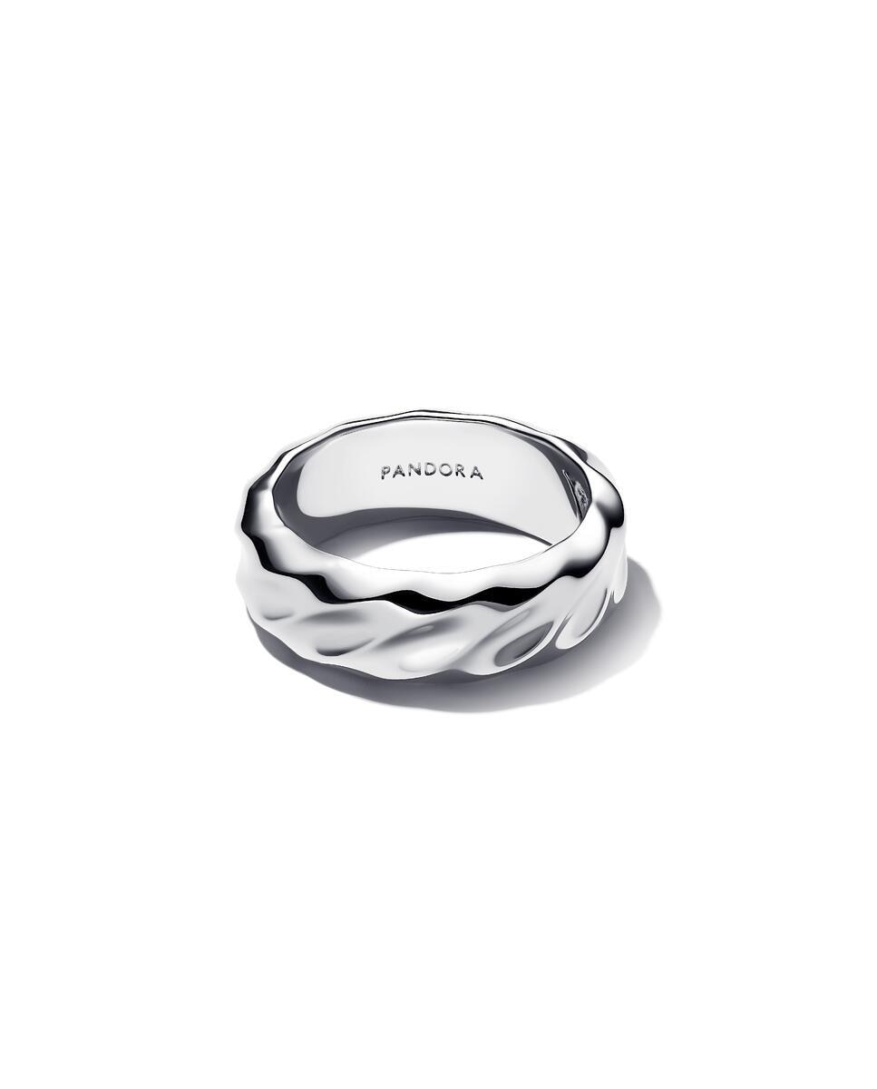 Anillo en de ley banda ancha ondulada - PANDORA - Plata Plata-2