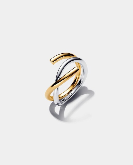 Imagen 0 de Anillo Forma Orgánica en Dos Tonos