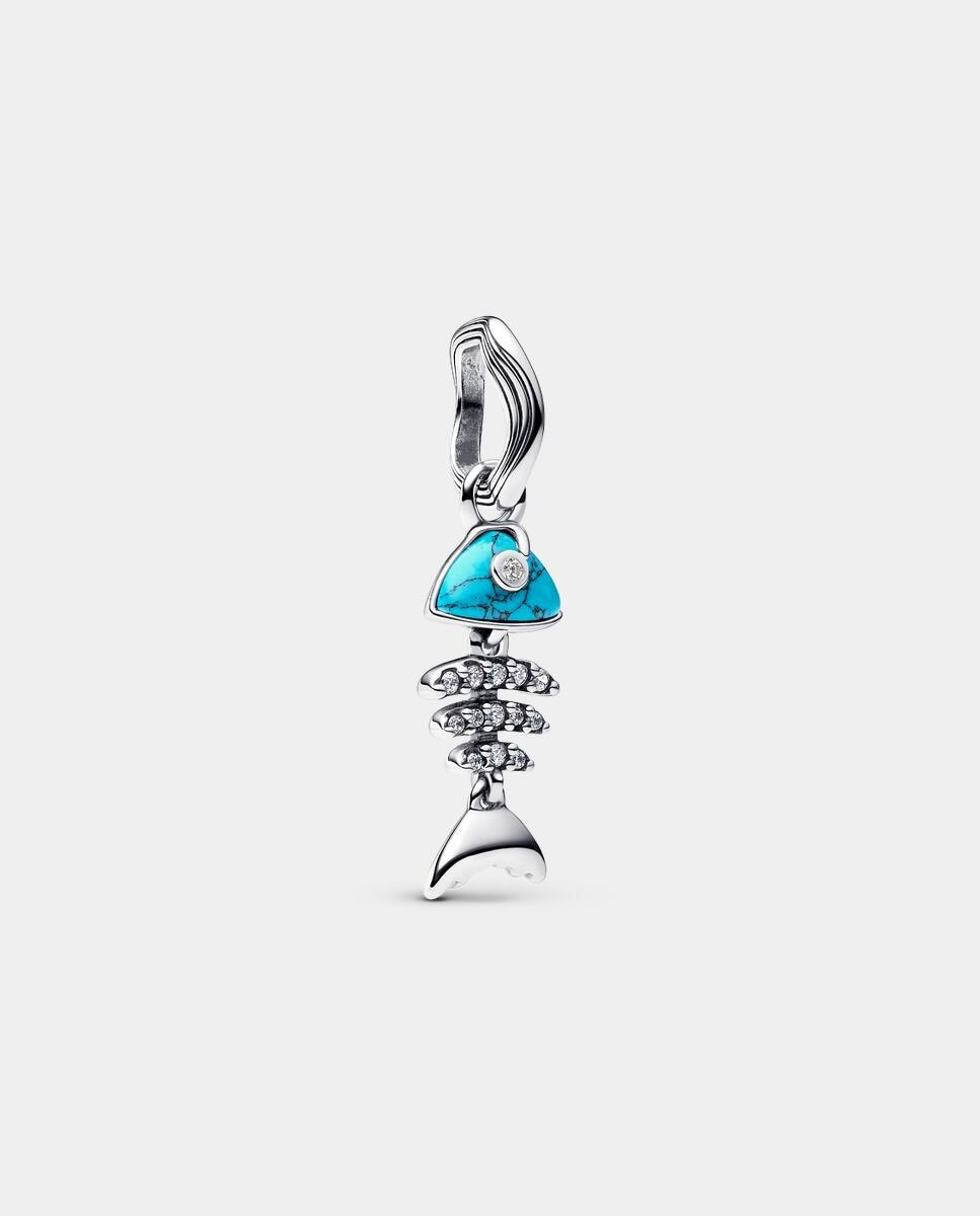 Charm en plata de ley colgante espina pez color turquesa - PANDORA - Azul Azul-1