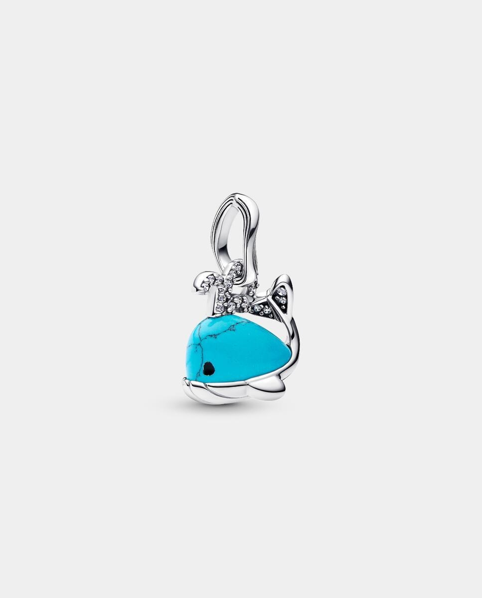 Charm en plata de ley colgante ballena color turquesa - PANDORA - Azul Azul-1