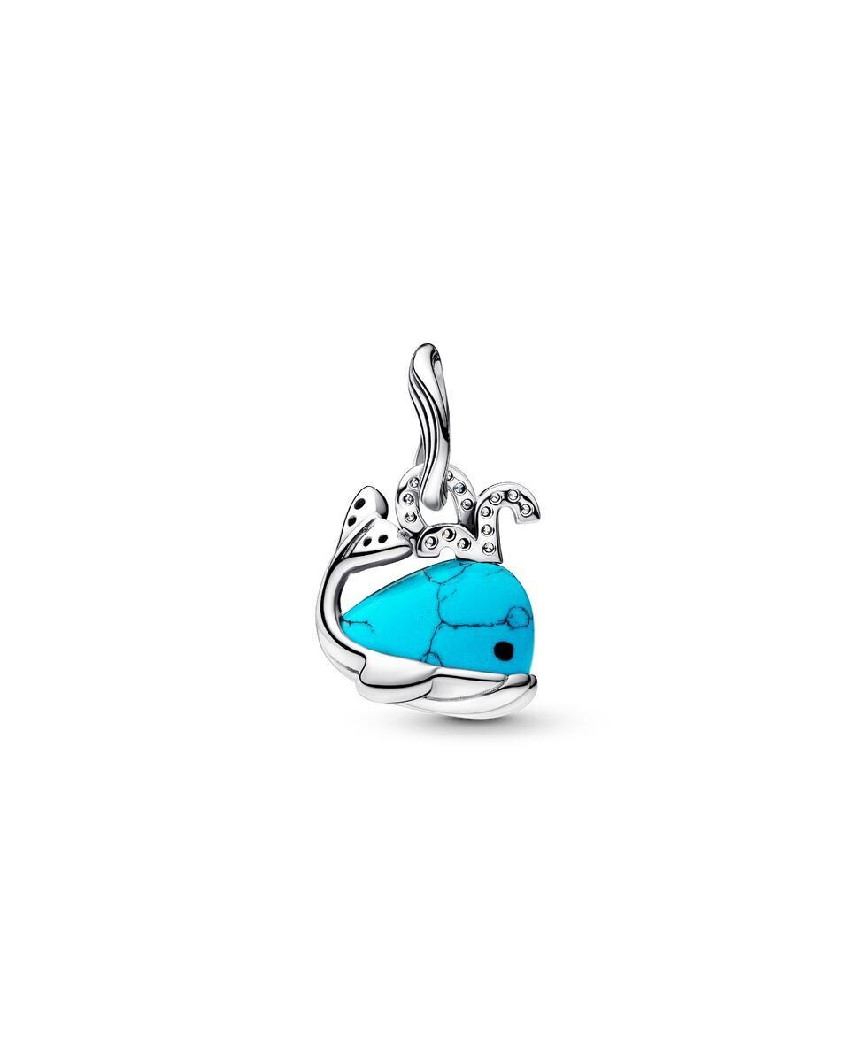 Charm en plata de ley colgante ballena color turquesa - PANDORA - Azul Azul-2