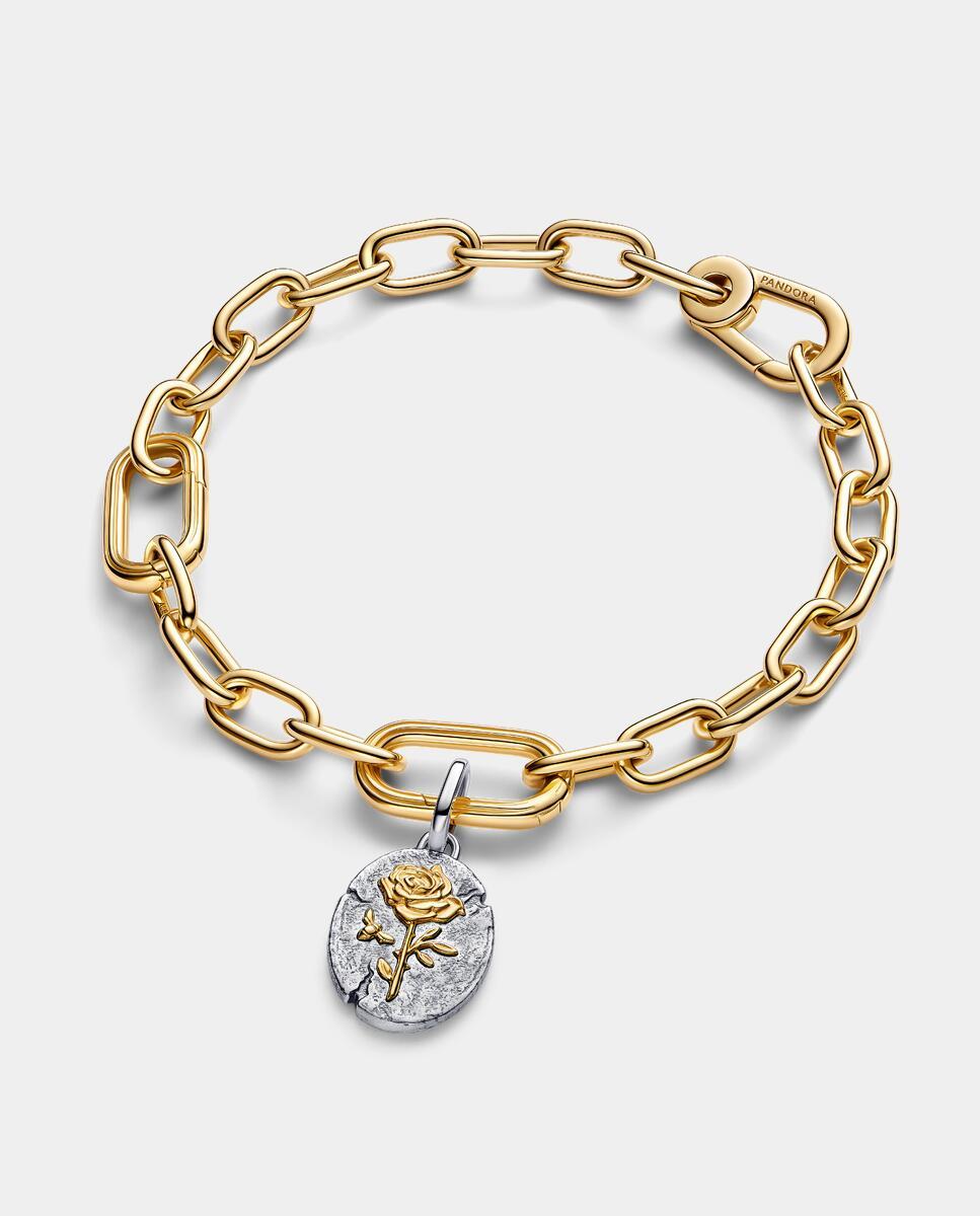Charm talisman medallón y rosa - PANDORA - Plata Plata-2