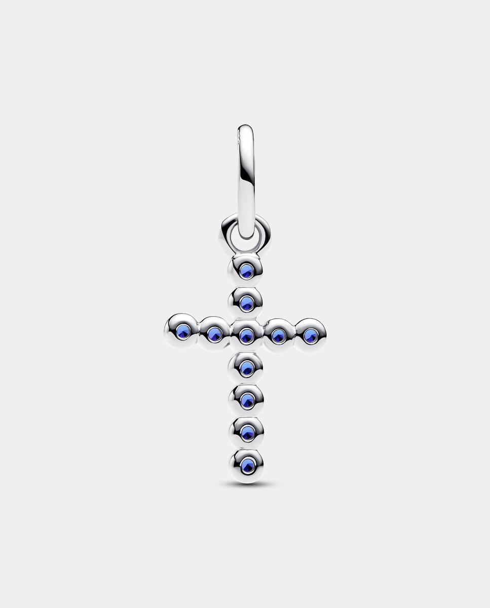 Charm en plata de ley colgante cruz - PANDORA - Azul Azul-2
