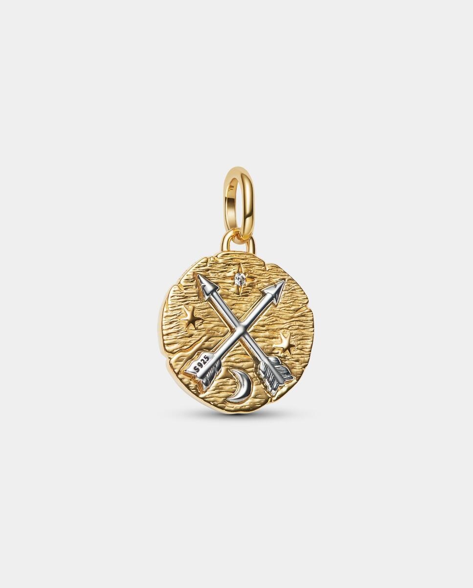 Imagen 0 de Charm talisman medallón y flechas cruzadas Oro