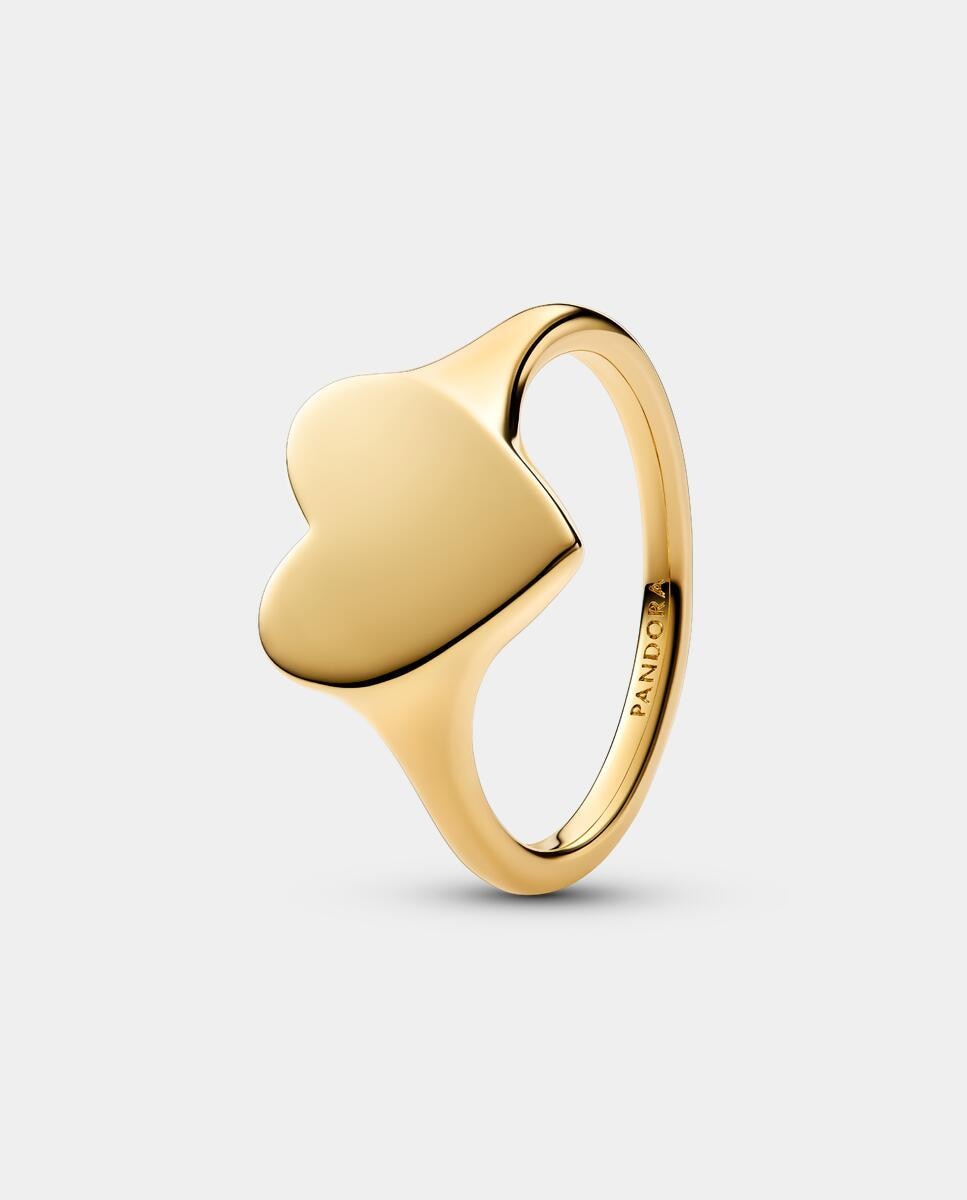 Anillo Corazón Grabable - PANDORA - Dorado Dorado-1
