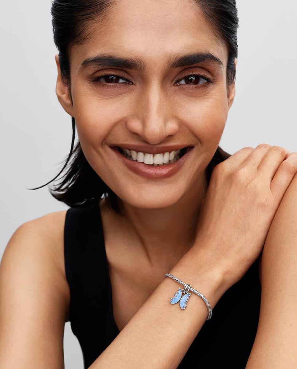 Imagen 3 de Charm en plata de ley colgante divisible mariposa - PANDORA - Azul Azul