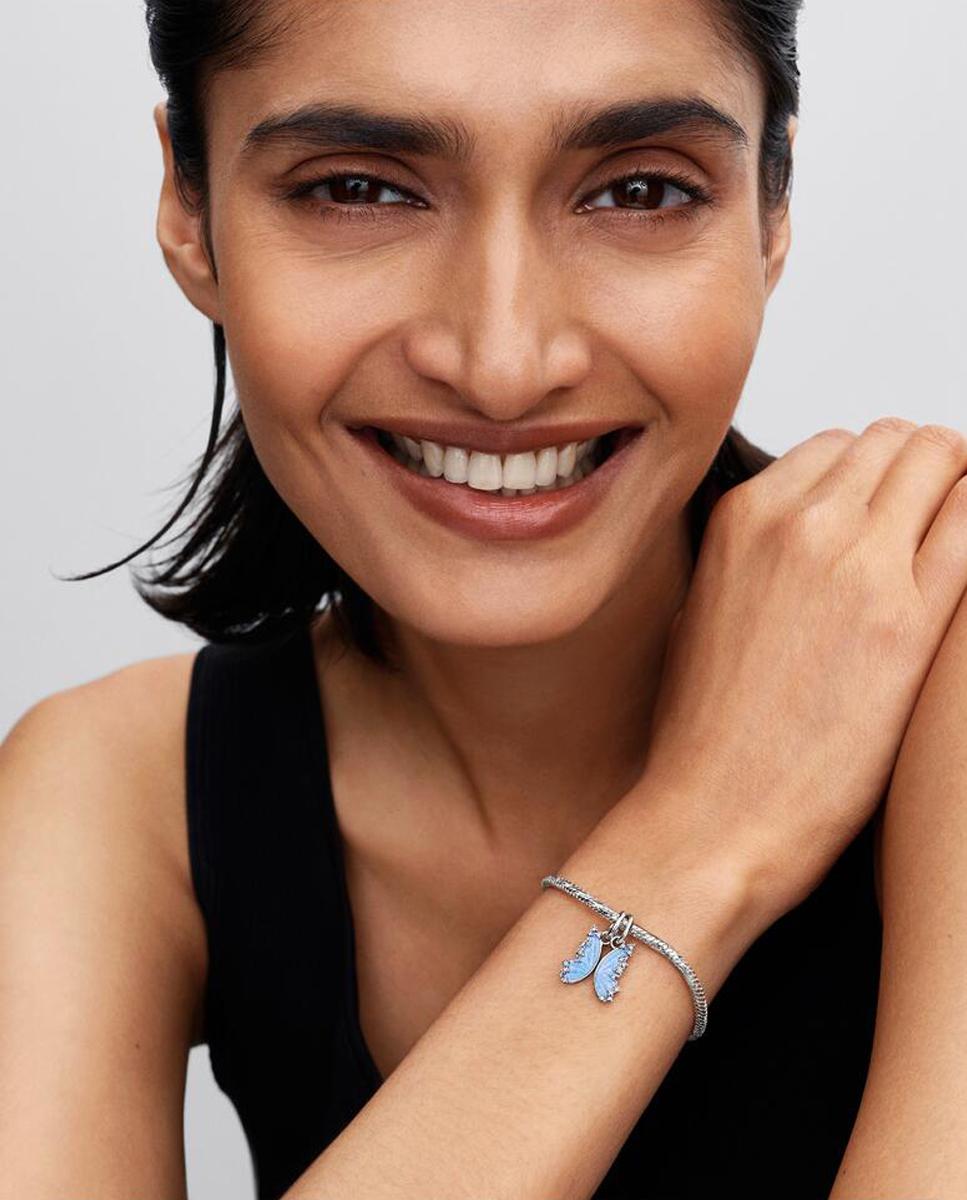 Imagen 4 de Charm en plata de ley colgante divisible mariposa - PANDORA - Azul Azul