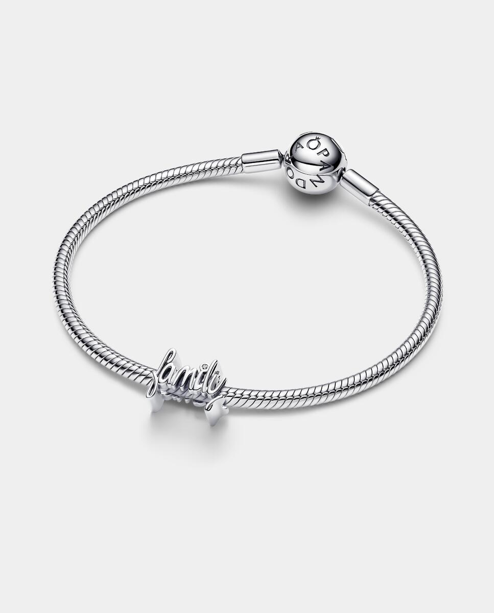 Charm en plata de ley familia escrito a mano - PANDORA - Blanco Blanco-2