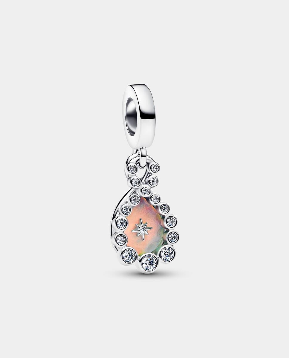 Charm en plata de ley colgante doble infinito opalescente - PANDORA - Blanco Blanco-1