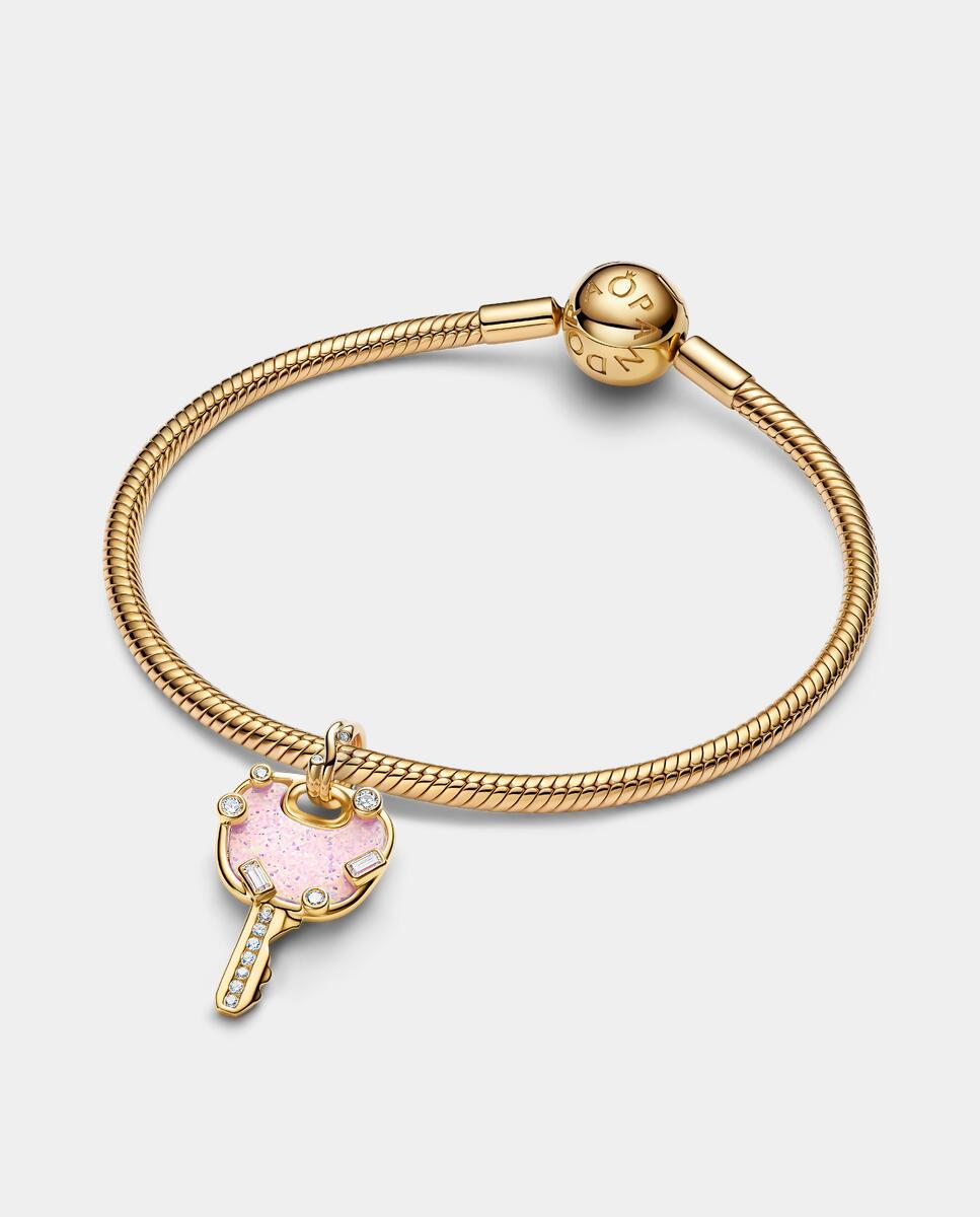 Charm colgante grande llave amor rosa opalescente - PANDORA - Rosa Rosa-2