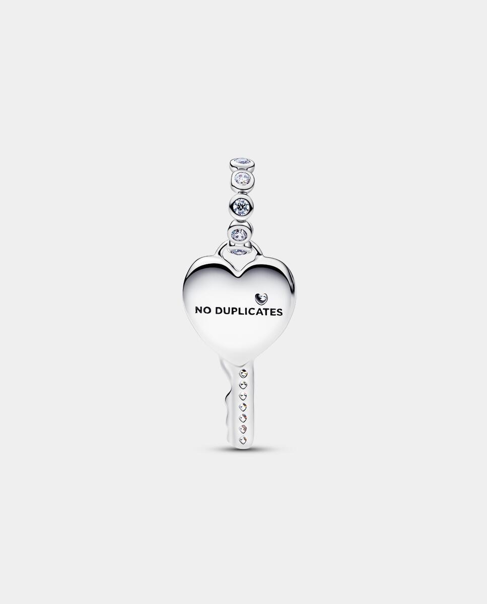 Imagen 4 de Charm en plata de ley colgante llave corazón opalescente - PANDORA - Rosa Rosa