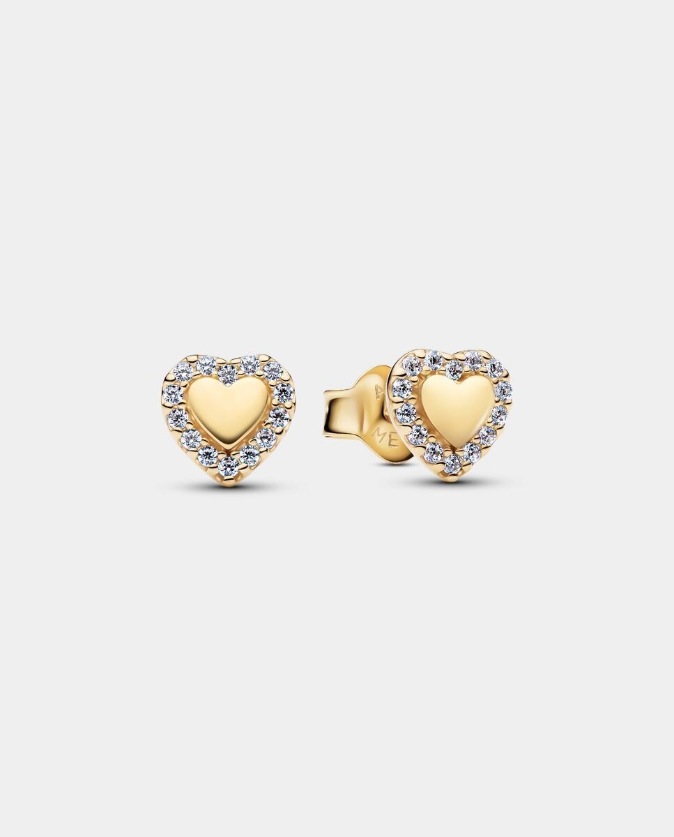 Pendientes de Botón Halo Corazón - PANDORA - Blanco Blanco-2