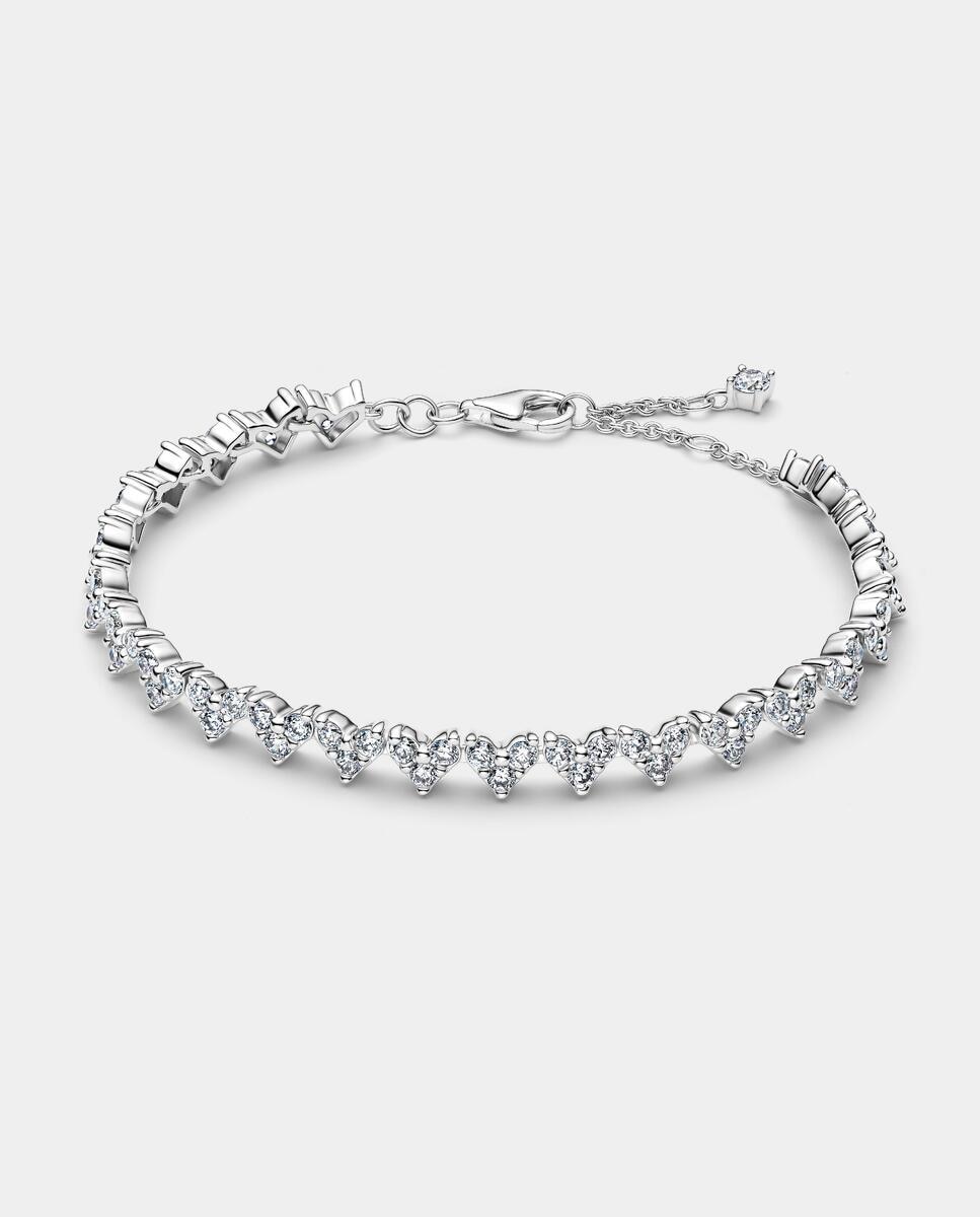 Pulsera en plata de ley Corazón Triple Gemas