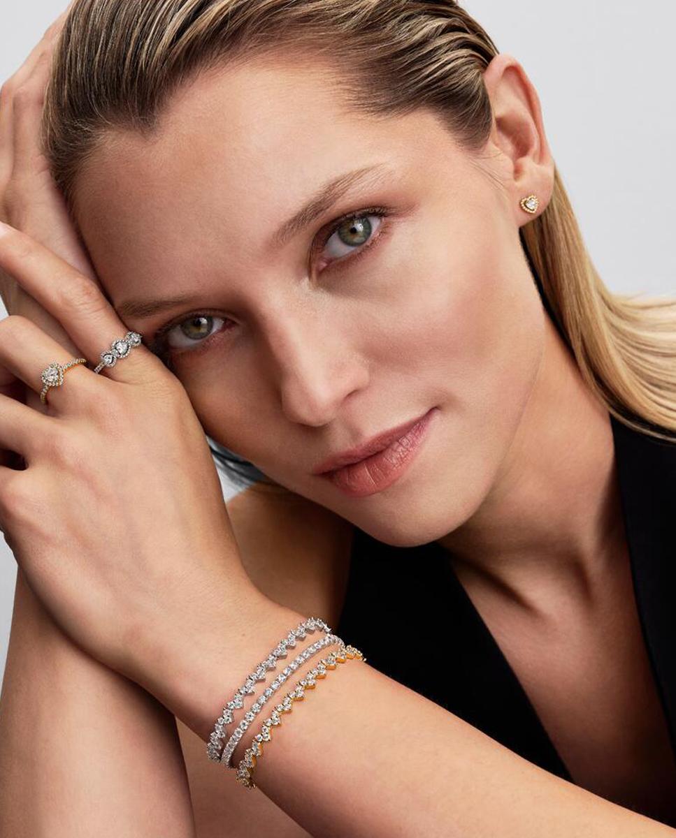 Imagen 3 de Pulsera Corazón Triple Gemas - PANDORA - Blanco Blanco
