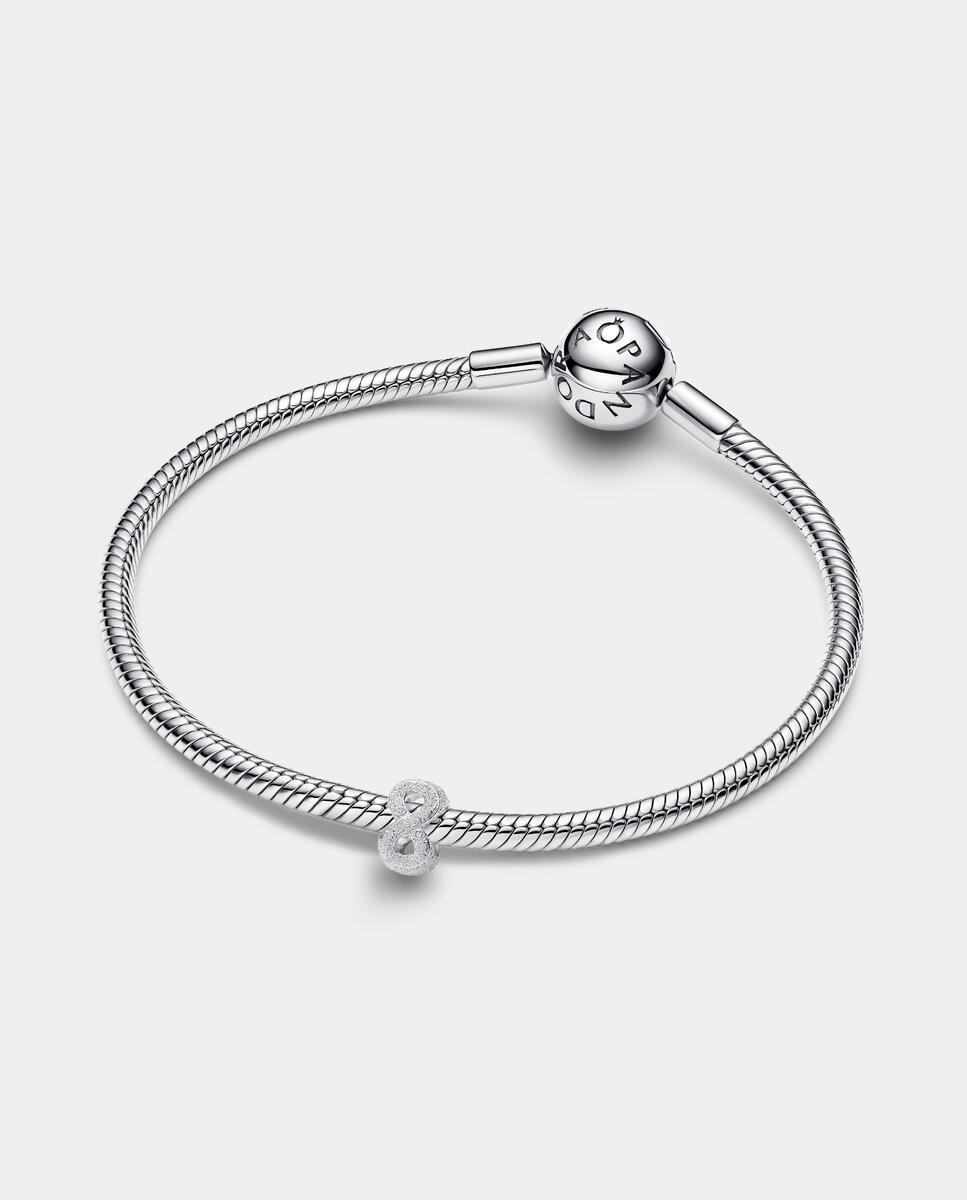 Imagen 2 de Charm en plata de ley mini símbolo infinito textura - PANDORA - Plateado Plateado