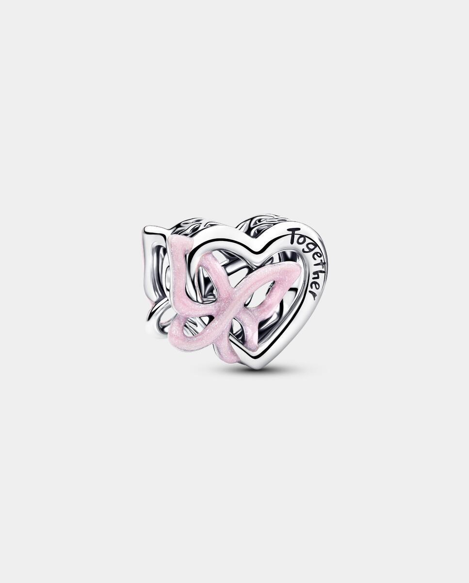 Imagen 0 de Charm corazón y mariposa entrelazados Rosa