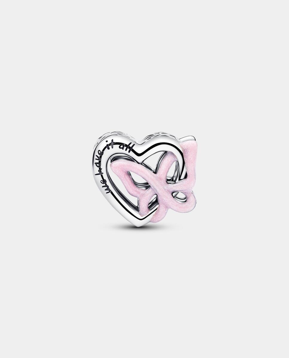Charm corazón y mariposa entrelazados - PANDORA - Rosa Rosa-2