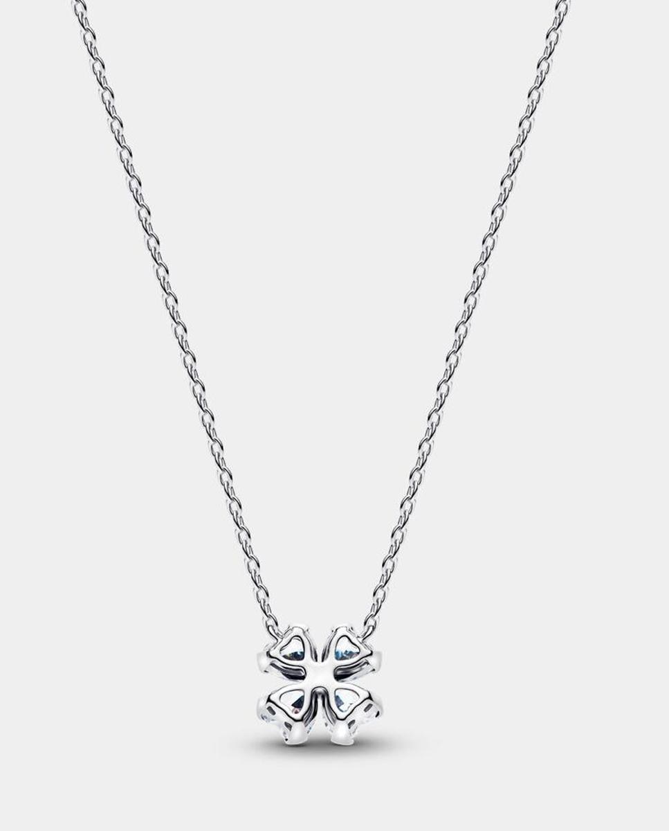 Collar trébol de la suerte brillante - PANDORA - Blanco Blanco-2