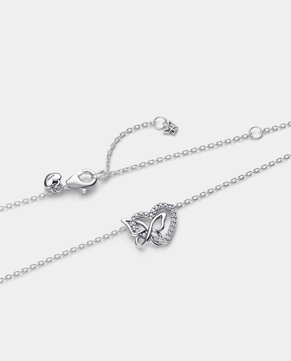 Collar corazón y mariposa entrelazados - PANDORA - Blanco Blanco-2