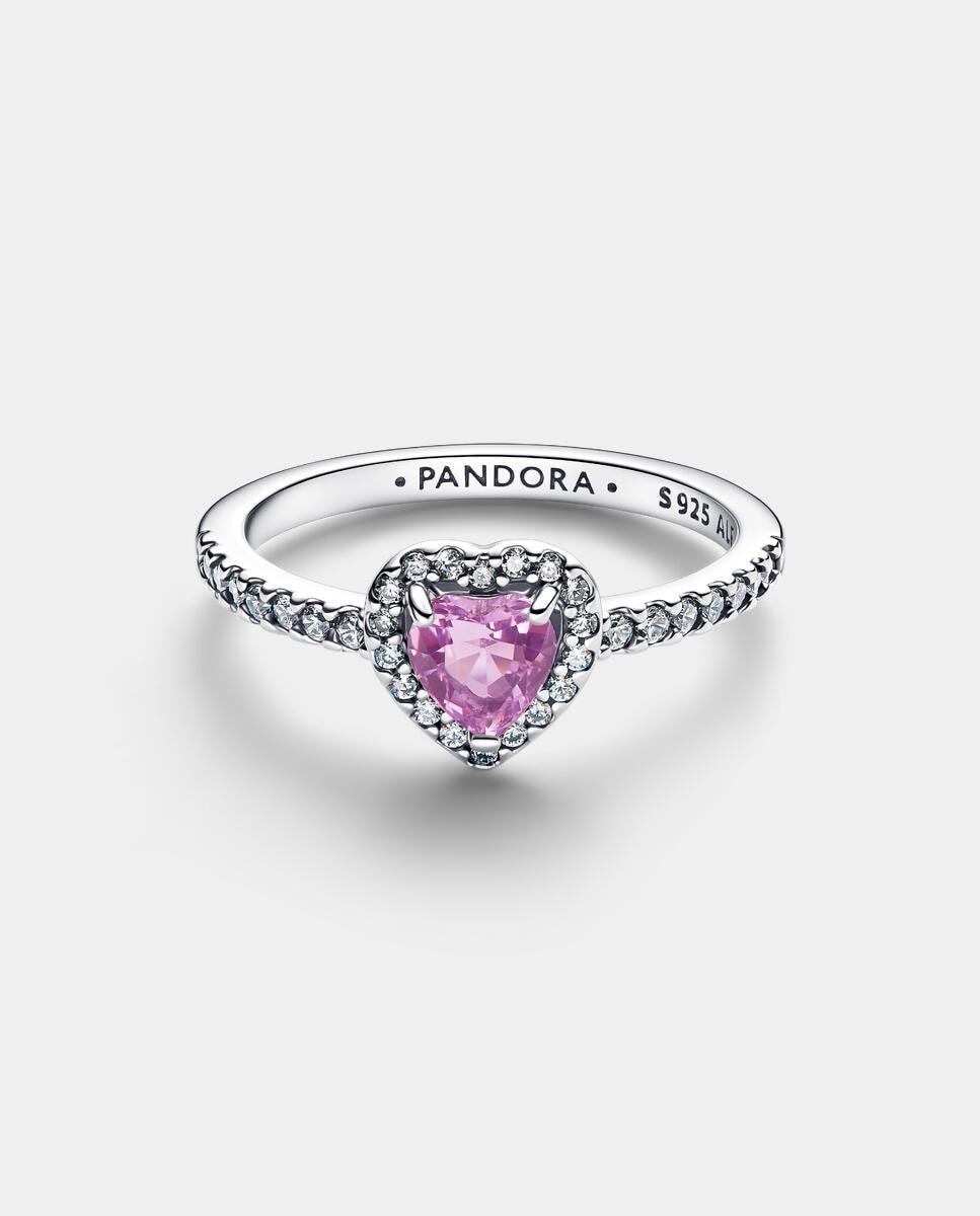 Anillo corazón elevado lila - PANDORA - Morado Morado-2