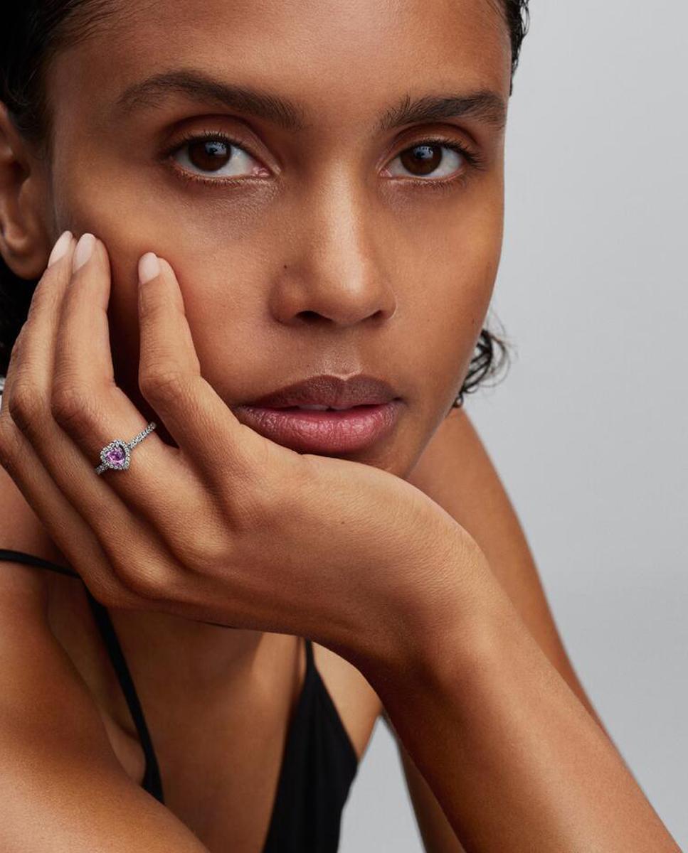 Anillo corazón elevado lila - PANDORA - Morado Morado-3