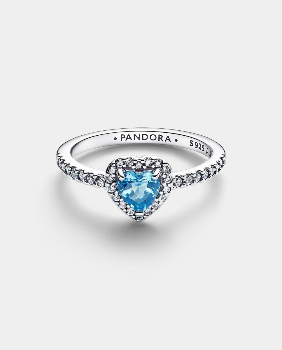 Anillo corazón elevado azul - PANDORA - Azul claro Azul claro-2