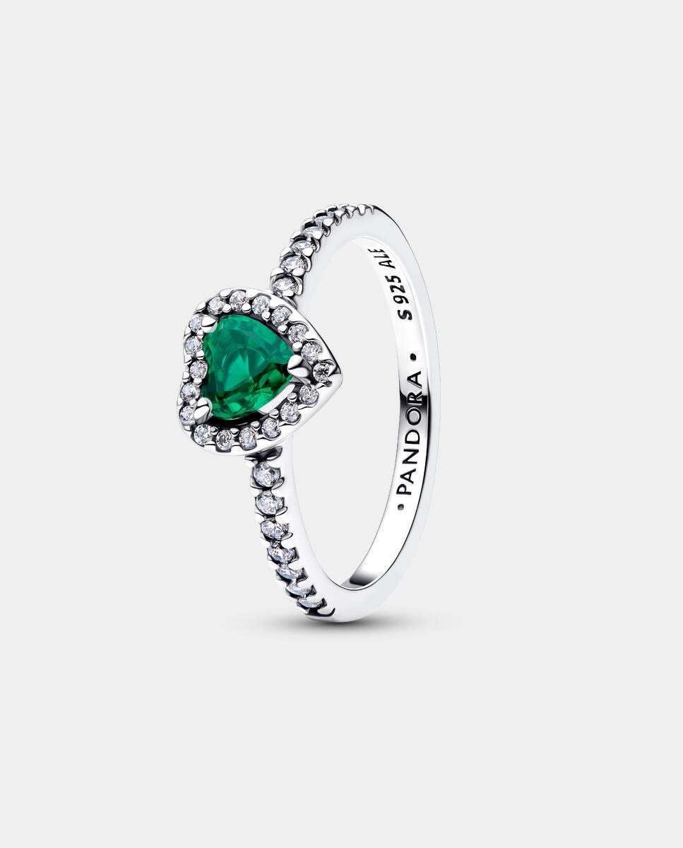 Anillo corazón elevado - PANDORA - Verde Verde-1