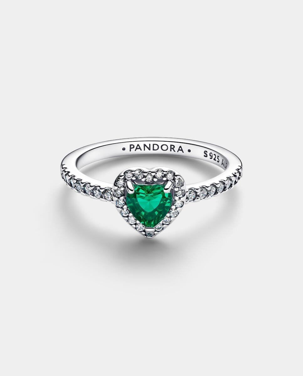 Anillo corazón elevado - PANDORA - Verde Verde-2