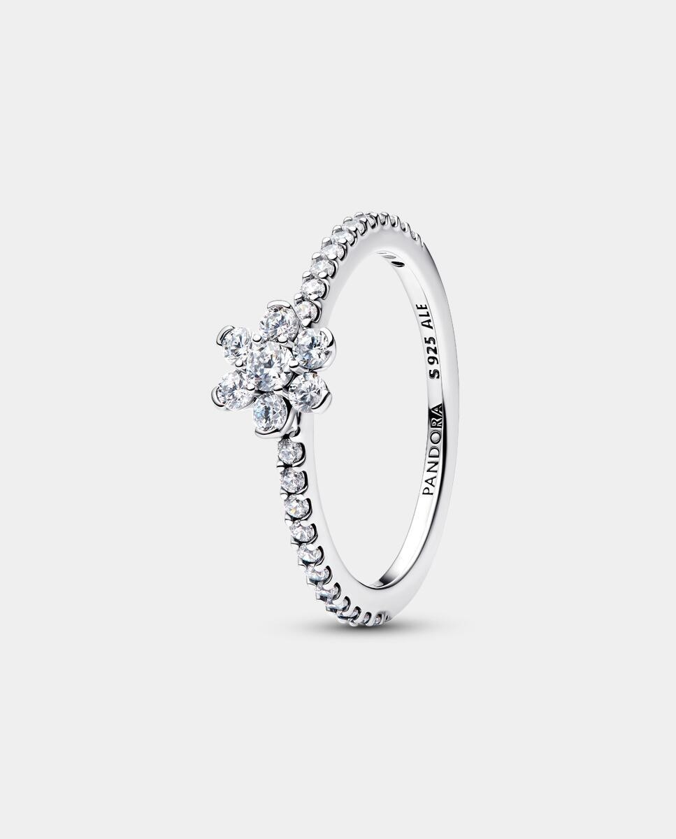 Anillo flor brillante - PANDORA - Blanco Blanco-1