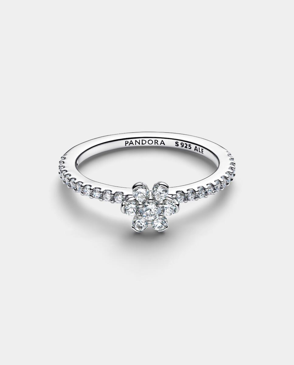 Anillo flor brillante - PANDORA - Blanco Blanco-2