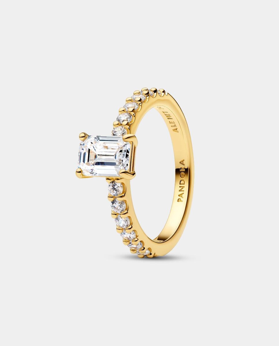 Anillo halo rectangular brillante - PANDORA - Blanco Blanco-1