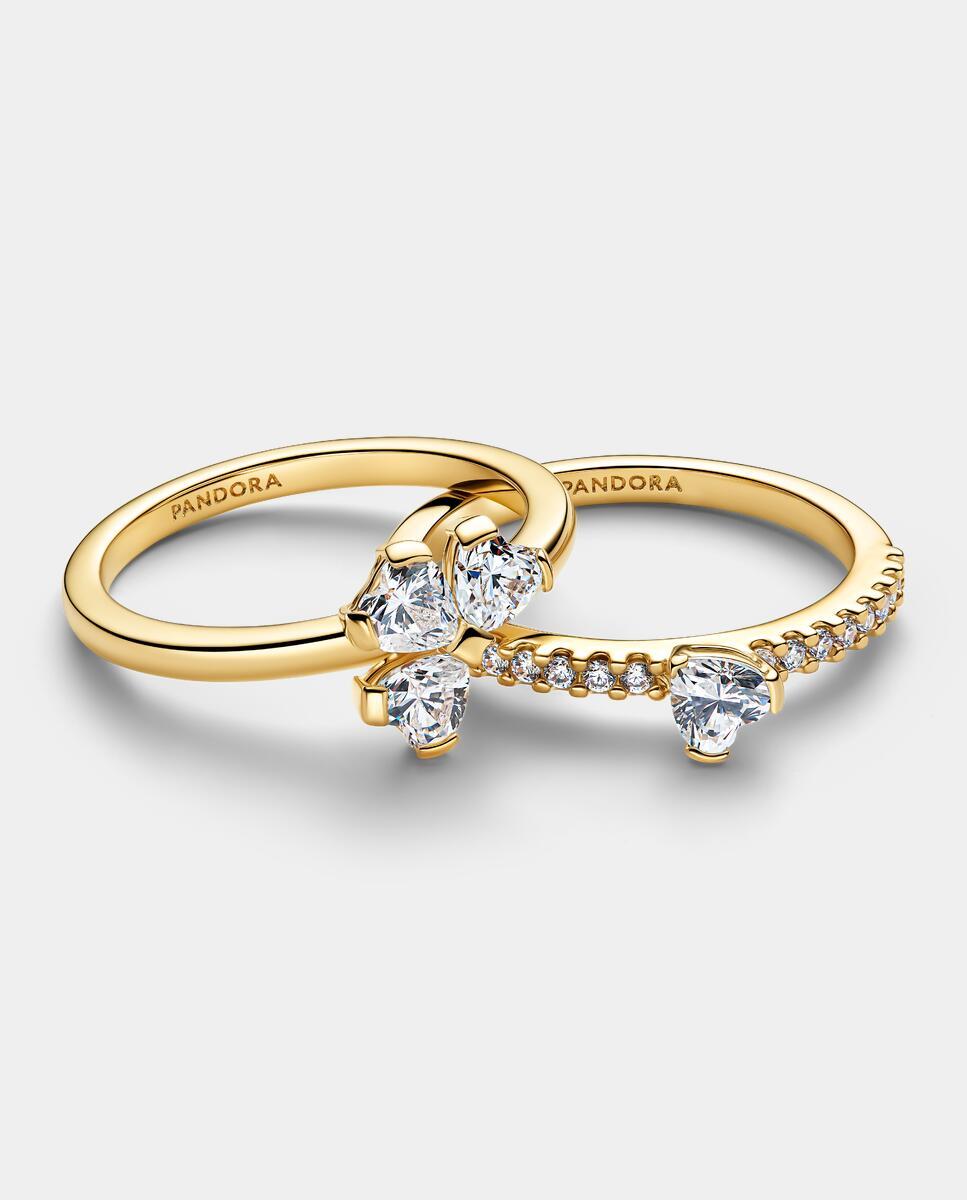 Anillo divisible trébol de la suerte brillante - PANDORA - Blanco Blanco-2
