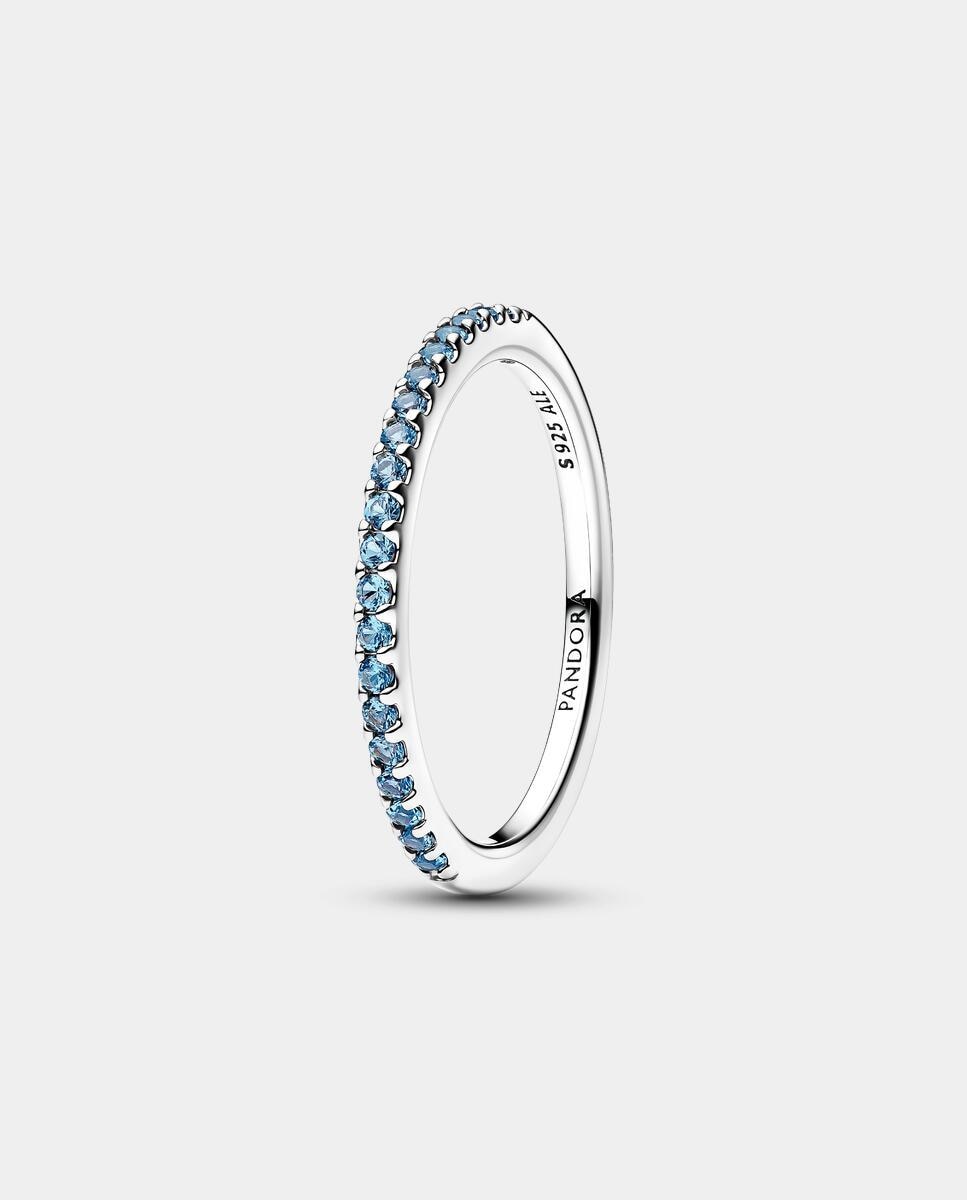 Anillo banda brillante aguamarina - PANDORA - Azul Azul-1