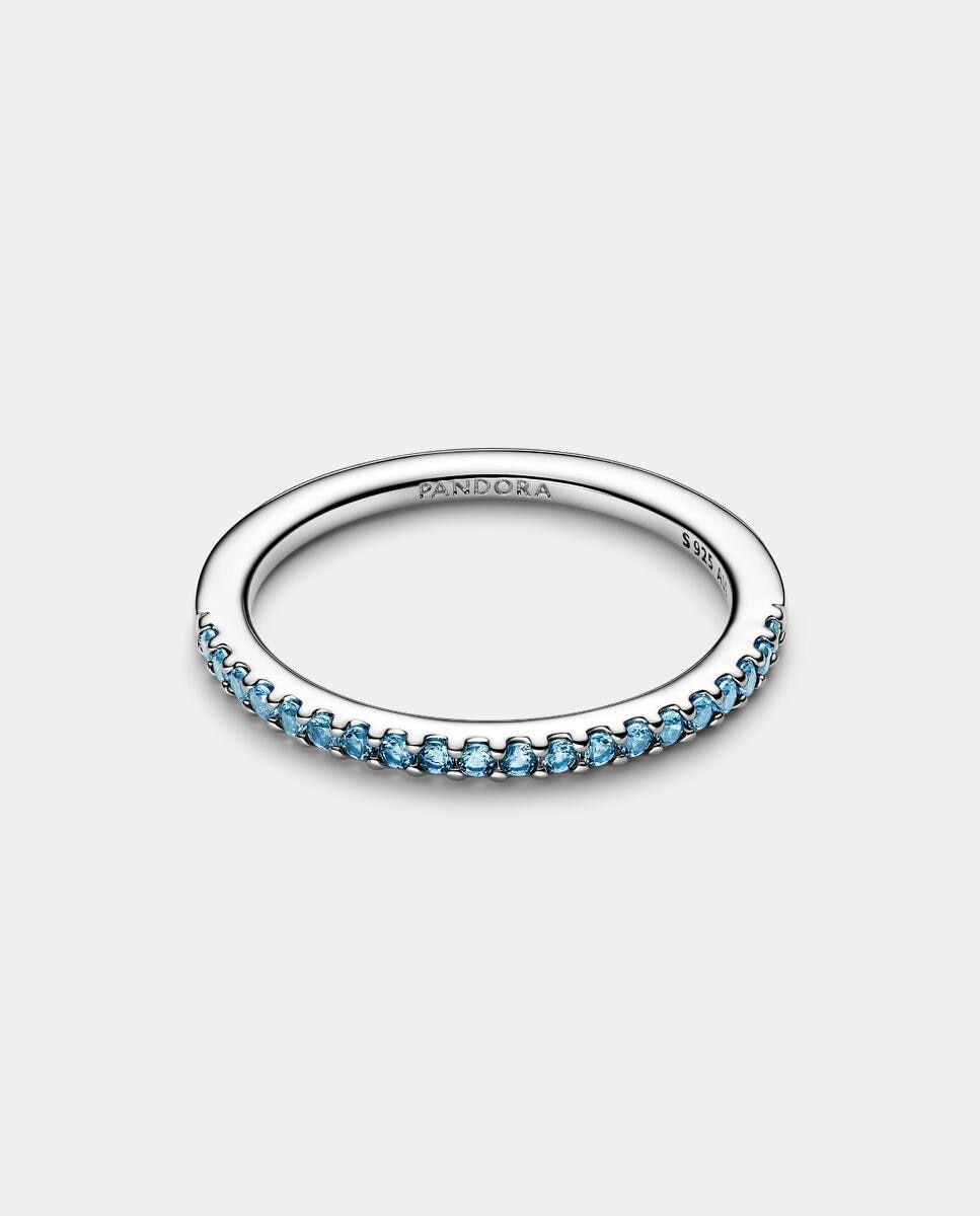 Anillo banda brillante aguamarina - PANDORA - Azul Azul-2