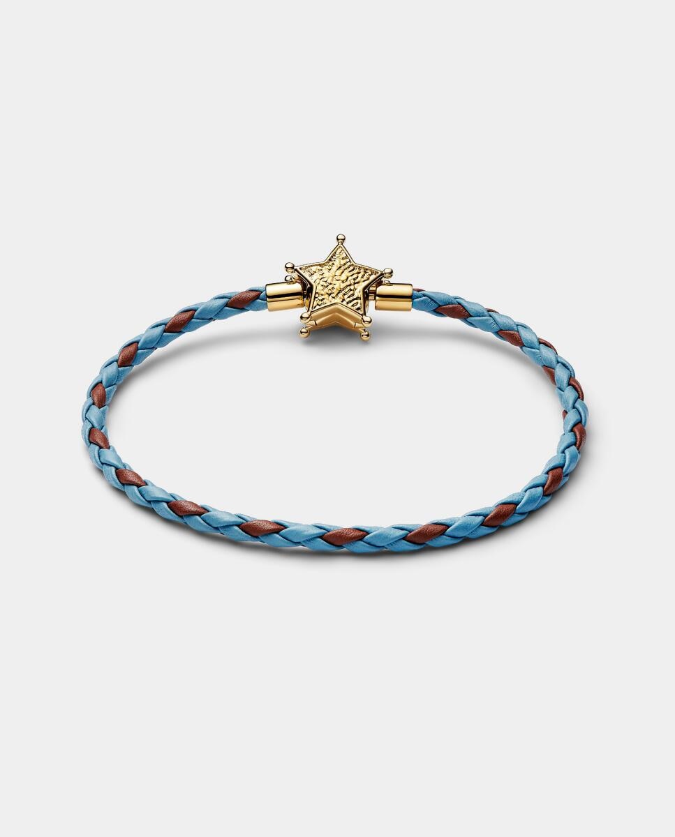 Pulsera de cuero estrella sheriff de toy story de disney pixar - PANDORA - Azul Azul-2