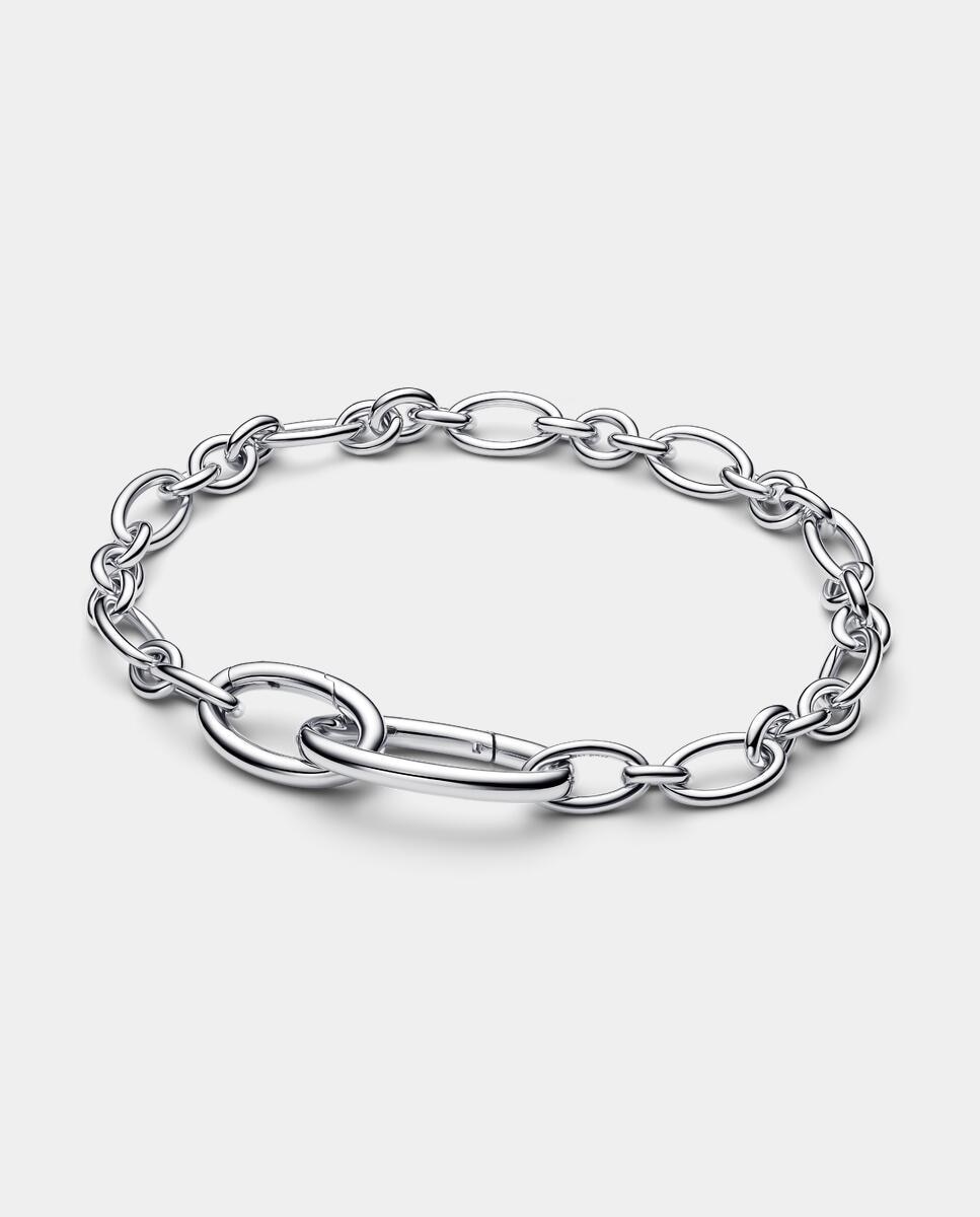 Imagen 0 de Pulsera de cadena de eslabones link ovalado que se abre Plata