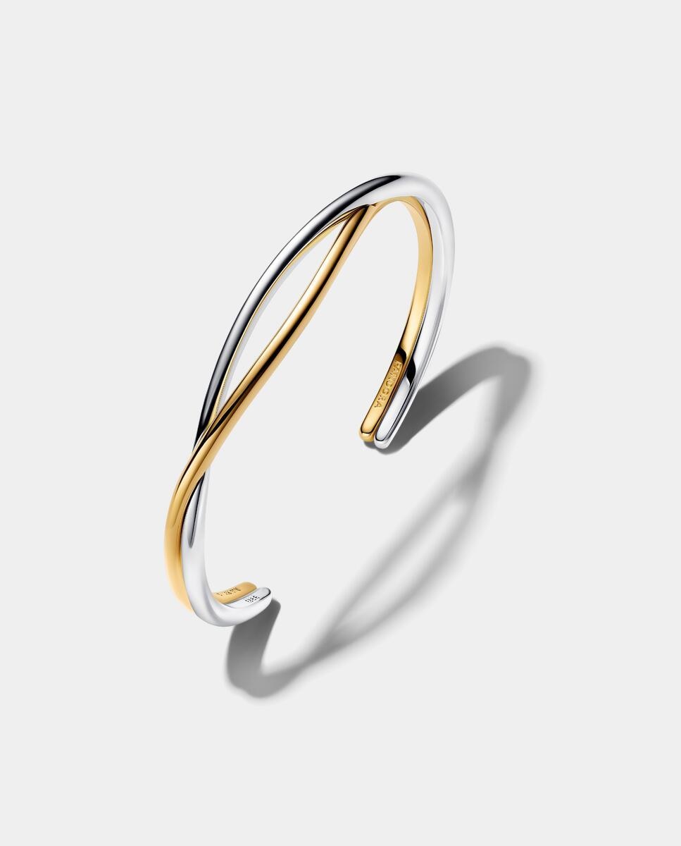 Pulsera rígida entrelazada en dos tonos - PANDORA - Plata Plata-1