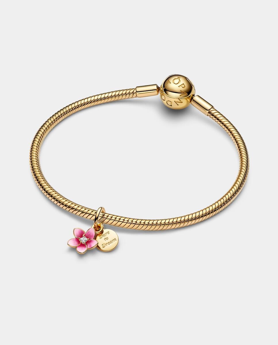 Charm colgante flor de vaiana de disney - PANDORA - Rosa Rosa-2