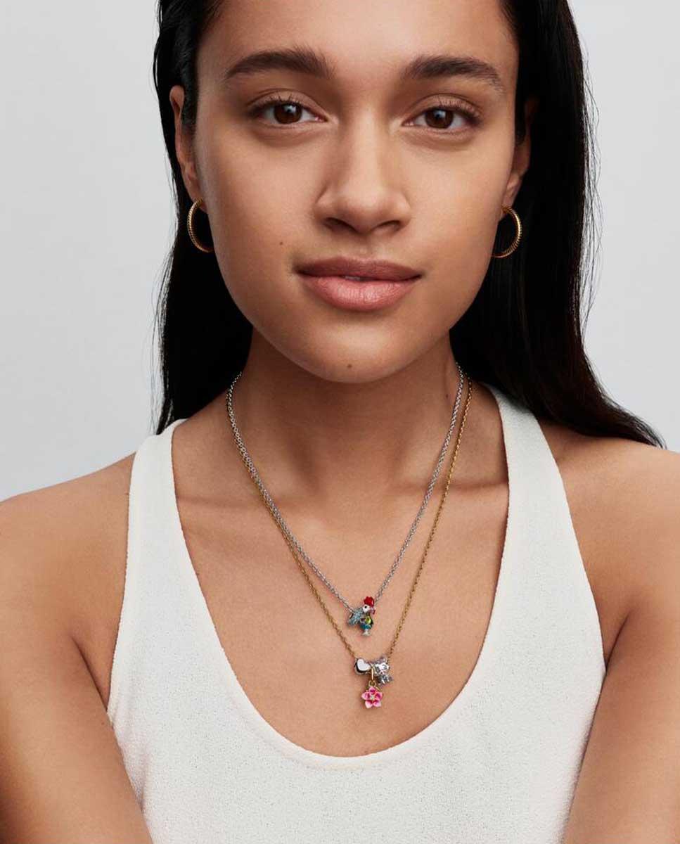 Charm colgante flor de vaiana de disney - PANDORA - Rosa Rosa-3