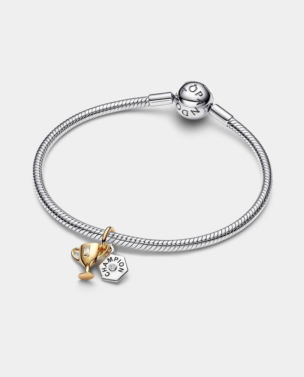 Charm colgante doble grabable trofeo - PANDORA - Blanco Blanco-2