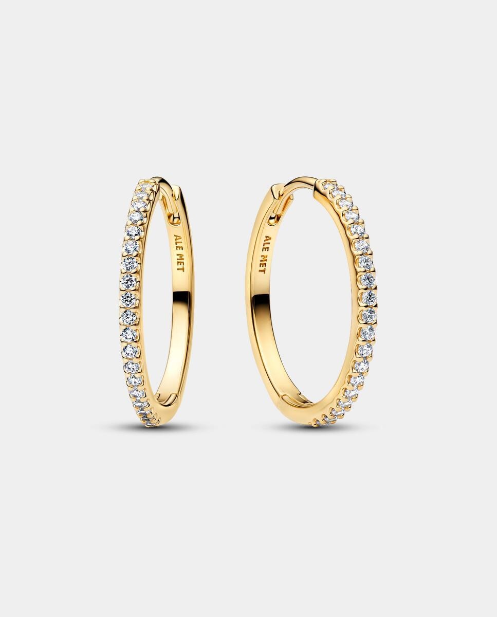 Imagen 0 de Pendientes de aro brillantes Blanco