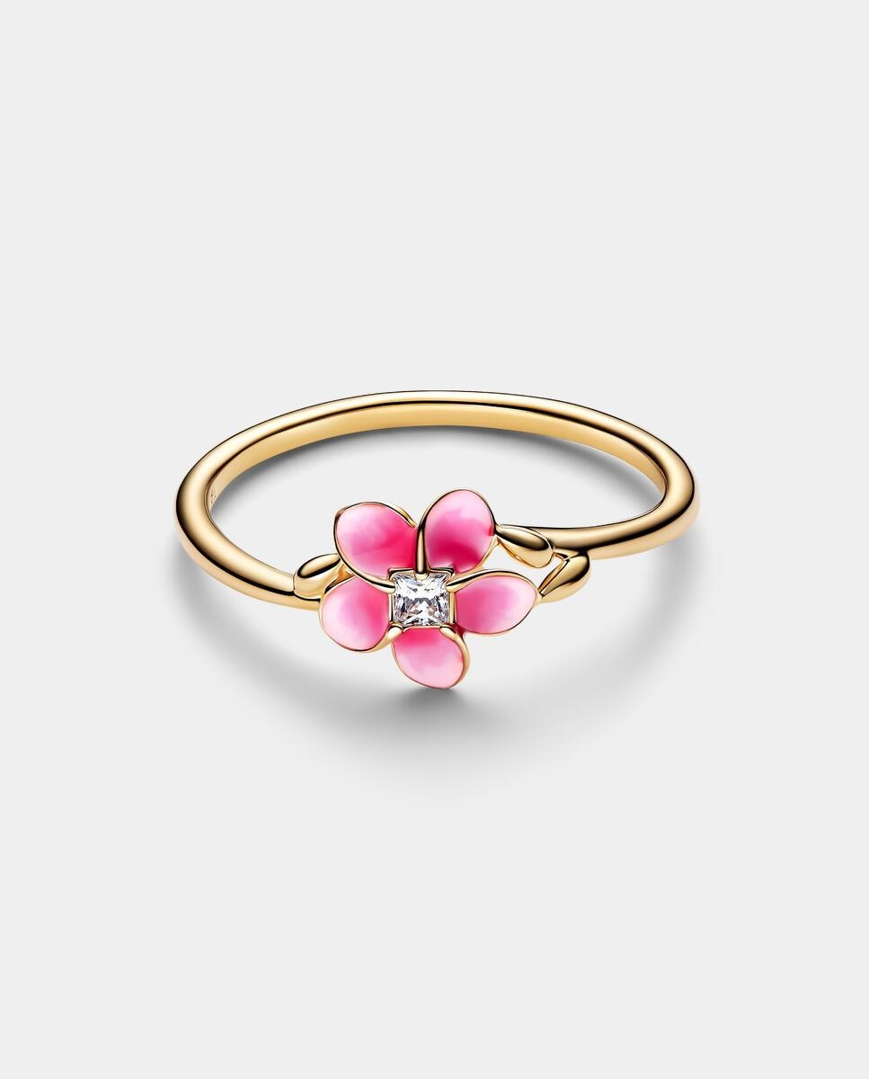 Anillo flor de vaiana de disney - PANDORA - Rosa Rosa-2