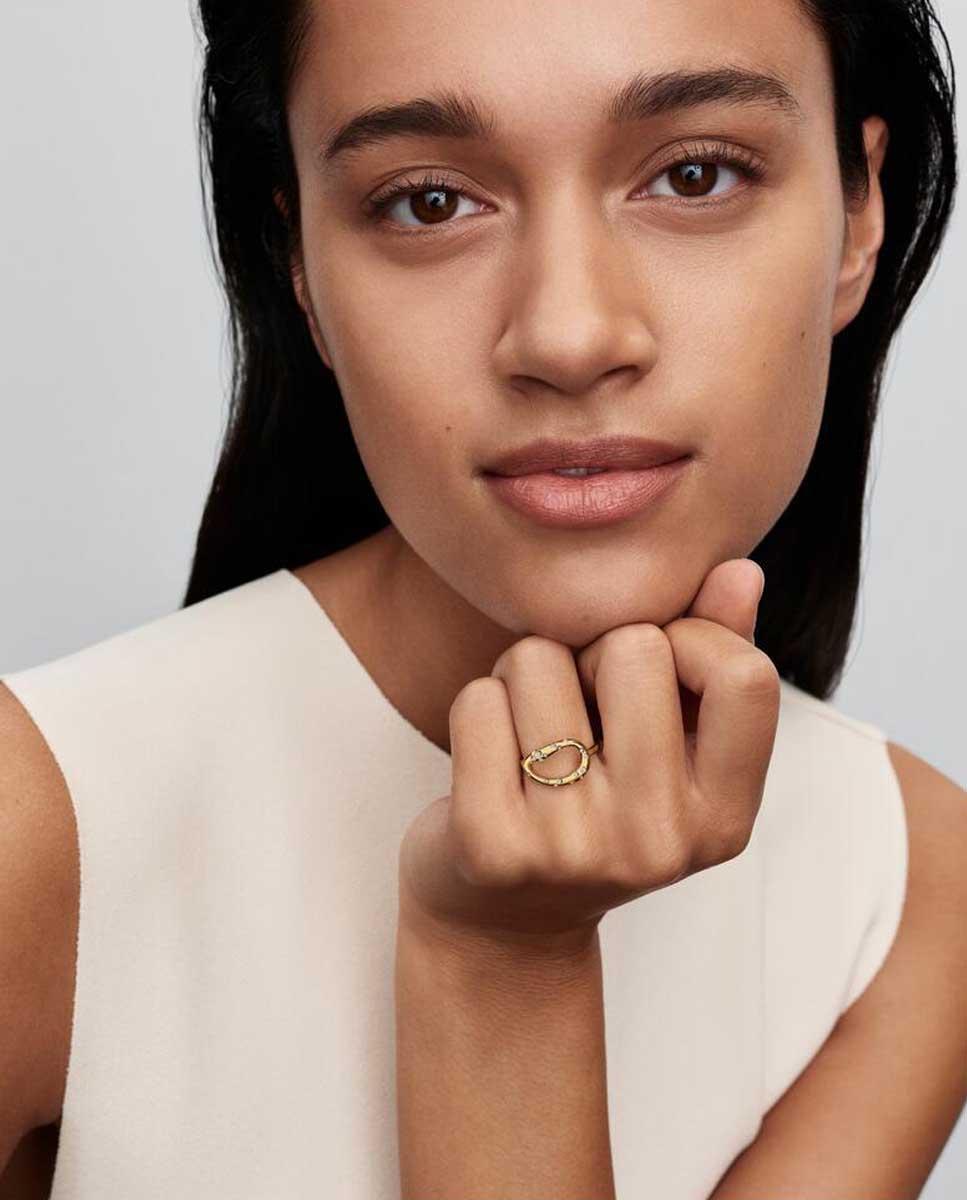 Anillo forma orgánica con gemas engastadas - PANDORA - Blanco Blanco-3
