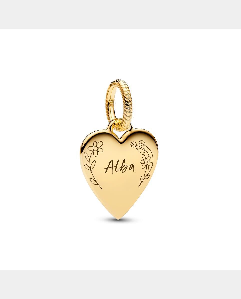 Colgante etiqueta grabable corazón - PANDORA - Oro Oro-2