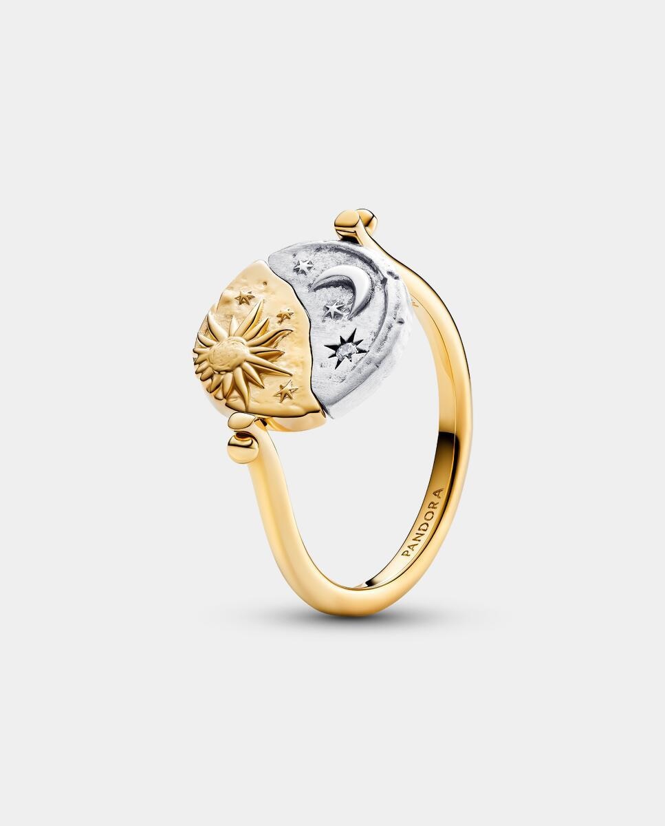 Anillo tipo sello medallón reversible sol y luna - PANDORA - Blanco Blanco-1