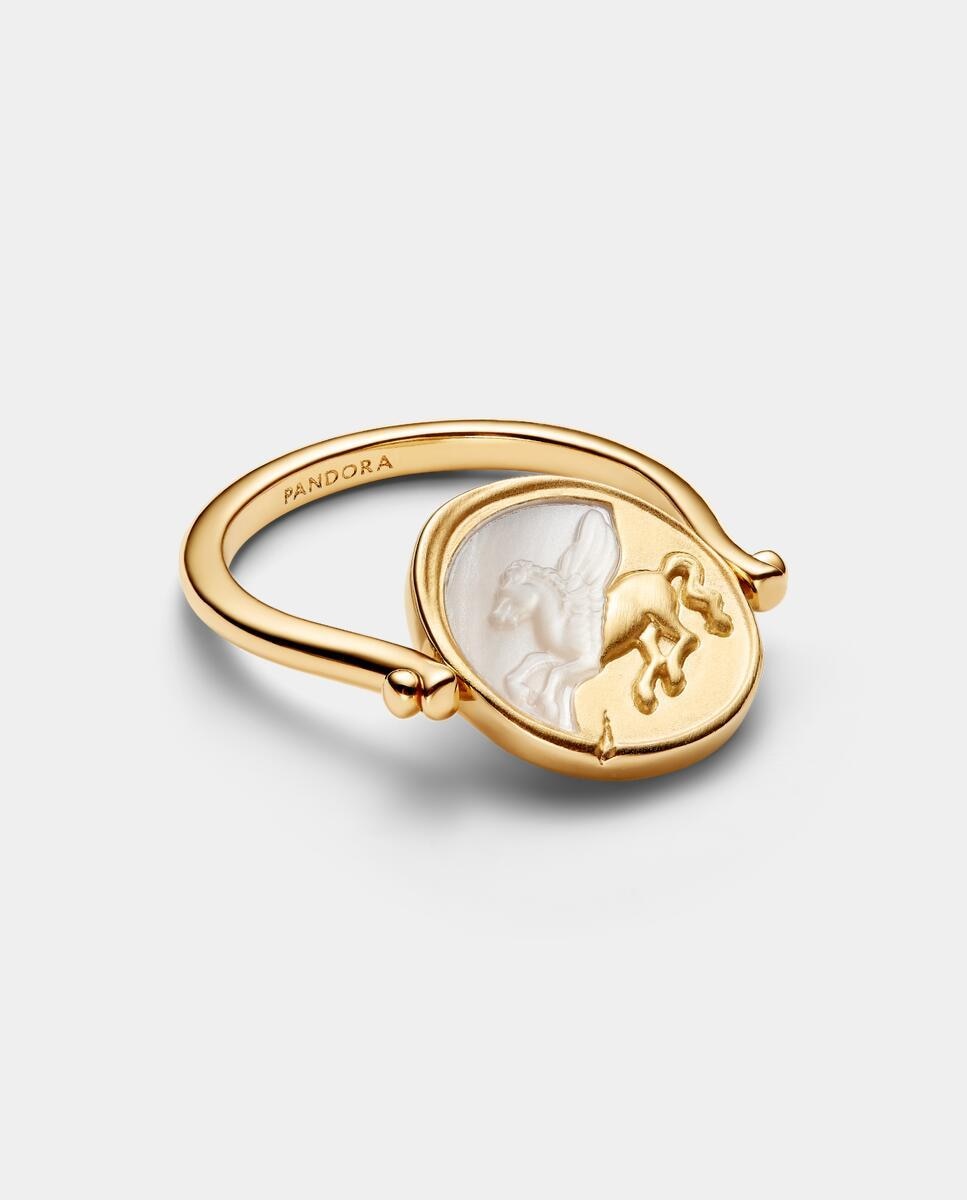 Anillo tipo sello medallón reversible pegaso - PANDORA - Blanco Blanco-2