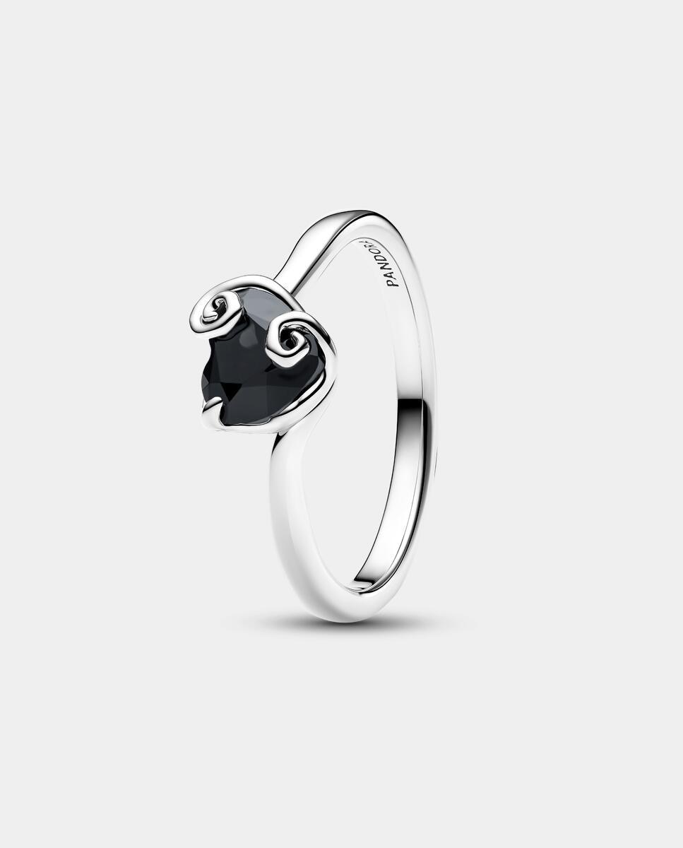 Anillo corazón jack de pesadilla antes de navidad de disney - PANDORA - Negro Negro-1