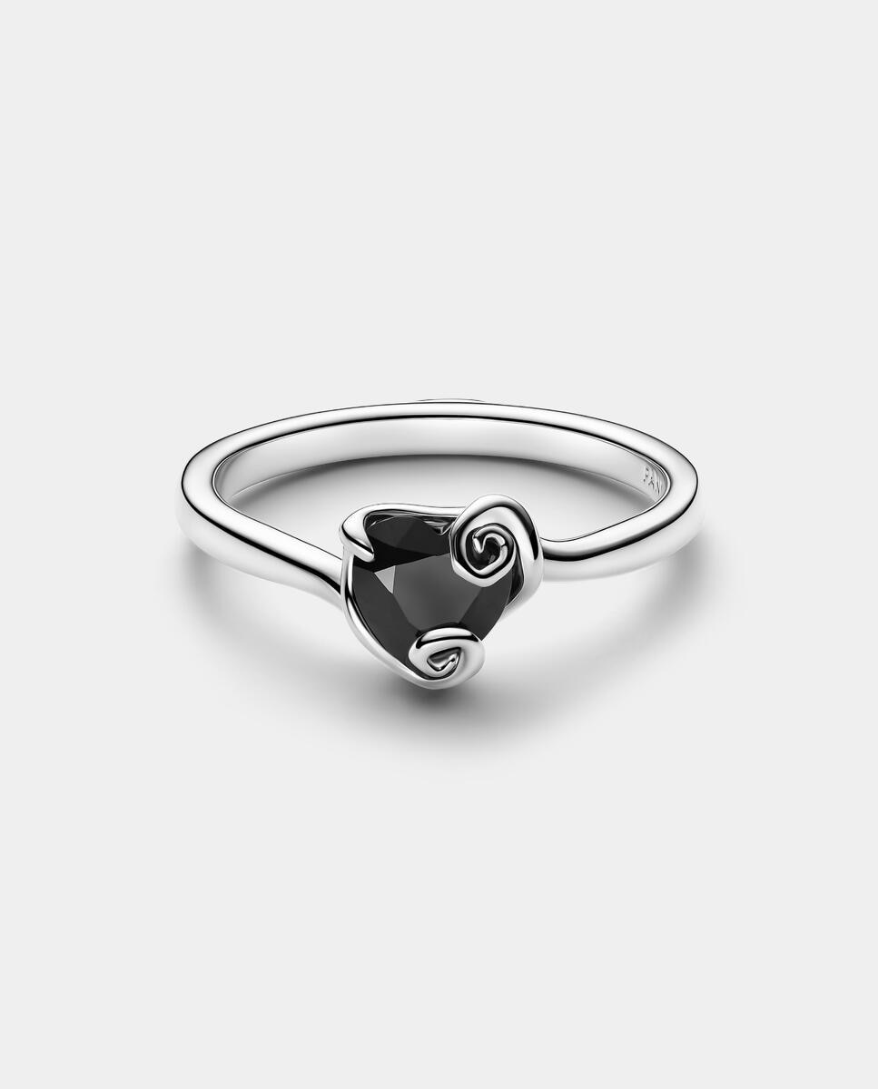 Anillo corazón jack de pesadilla antes de navidad de disney - PANDORA - Negro Negro-2