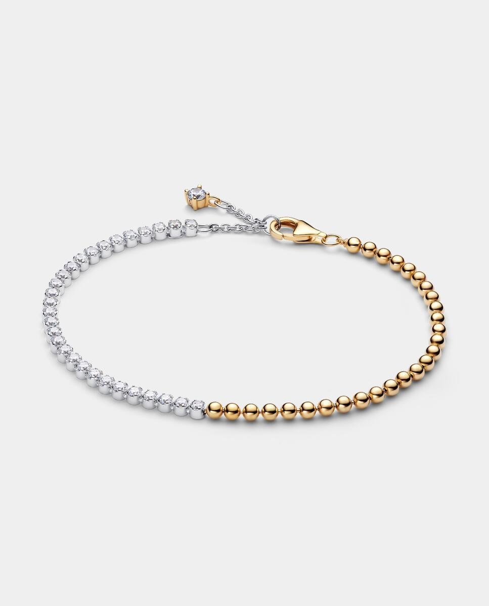 Imagen 0 de Pulsera tennis tenis y cuentas Blanco